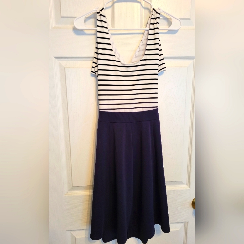 Navy and White Dress